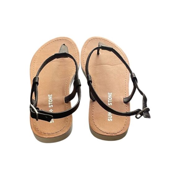 Sun + Stone Kristi Black T Strap Sandals Womens Size 5.5M NEW WITH BOX - Picture 4 of 7